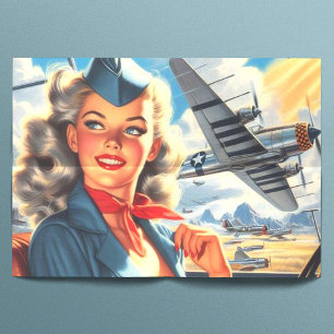 Papel De Seda Pino de Aviação Vintage