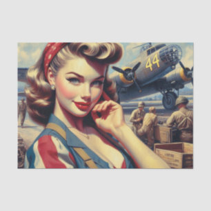 Papel De Seda Pino de avião da Vintage