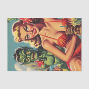 Papel De Seda Pino para cima do Vintage Tiki