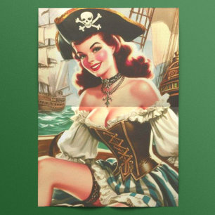 Papel De Seda Pino Pirata Vintage para Cima