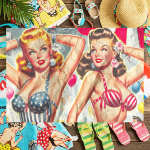Papel De Seda Pinos do Partido Retro Beach