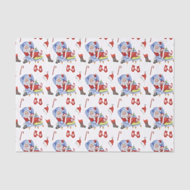 Papel De Seda Pintado com Papais noeis de navegação (Frente )
