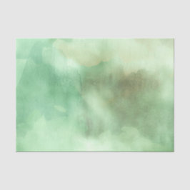 Papel De Seda Pintado Mint Green Watercolor