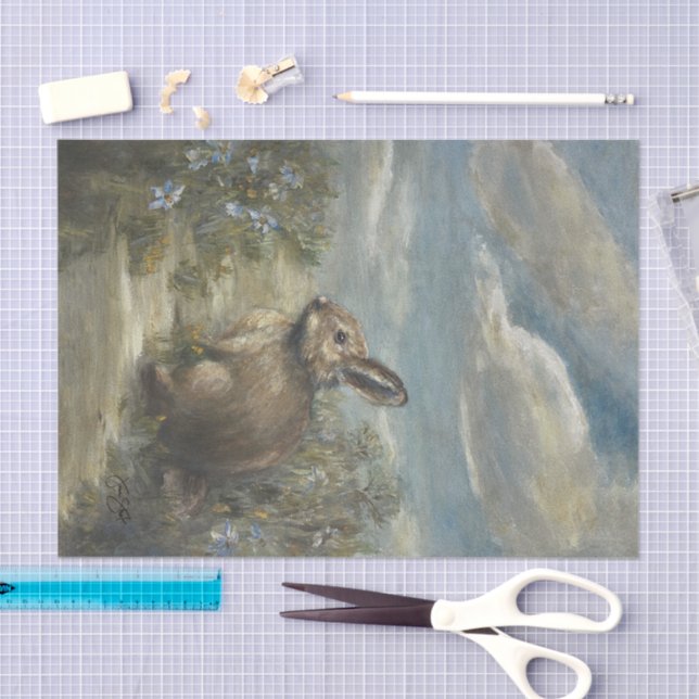 Papel De Seda Pintando Coelho DBL (Arte )