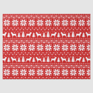 Papel De Seda Pintando Griffons Padrão de Natal Vermelho