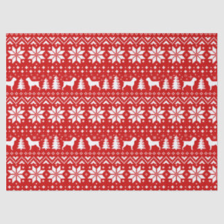 Papel De Seda Pintando Griffons Padrão de Natal Vermelho