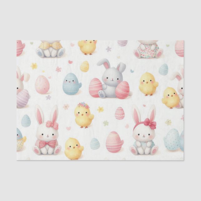 Papel De Seda Pintinhos & Coelhinhos (Frente )