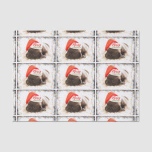 Papel De Seda Pinto de Natal em Santa Hat com Luzes de Natal