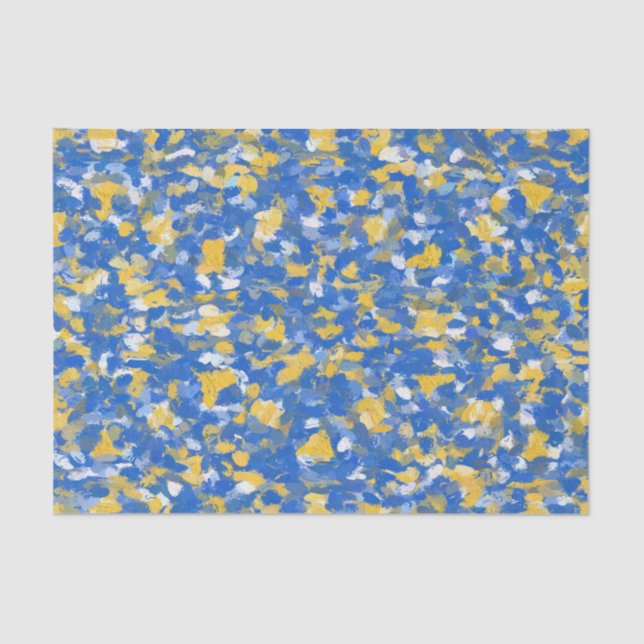 Papel De Seda Pintor Azul, Amarelo e Branco (Frente )