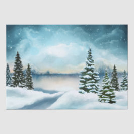 Papel De Seda Pintor Cênico Winter Wonderland Watercolor