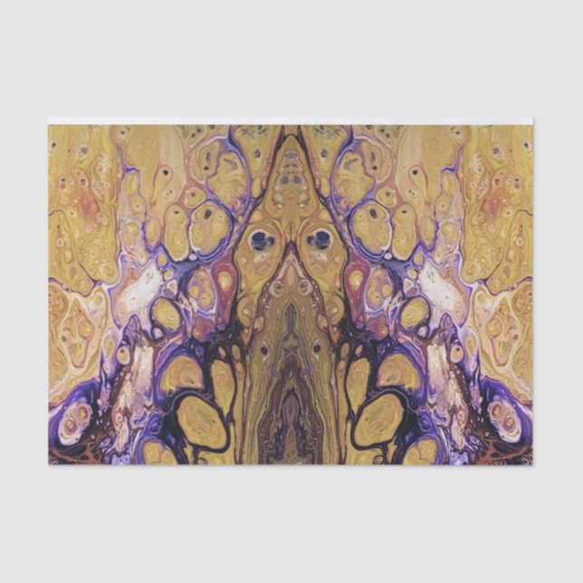 Papel De Seda Pintor de abstrato púrpura e ouro (Frente )