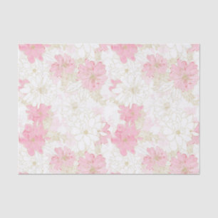 Papel De Seda Pintor Floral Dourado e Rosa Elegante