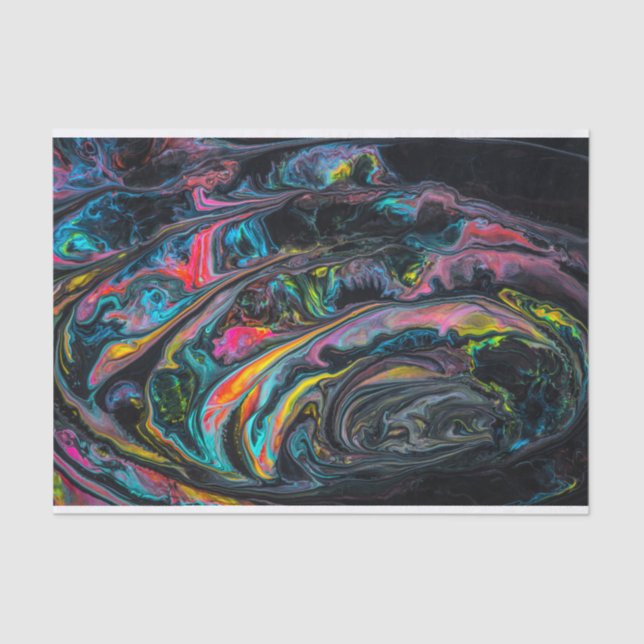 Papel De Seda Pintor vertido embebido a preto (Frente )