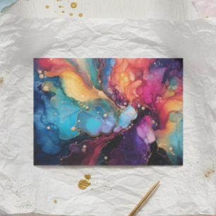 Papel De Seda Pintura a álcool colorida Pintura a líquido