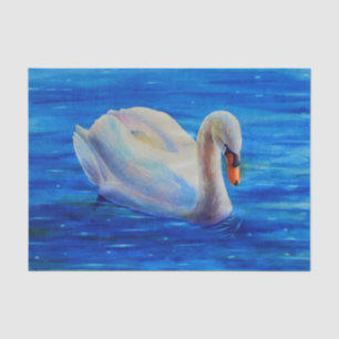 Papel De Seda Pintura a aquarela branca, aves aquáticas