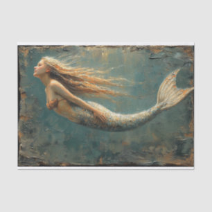 Papel De Seda Pintura a óleo de uma Sereia