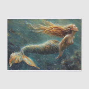 Papel De Seda Pintura a óleo de uma Sereia
