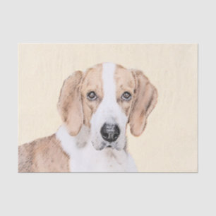 Papel De Seda Pintura Americana de Foxhound - Arte Cachorra Orig