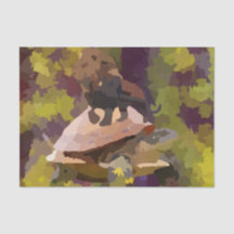 pintura aquosa de leão com casca de tartaruga