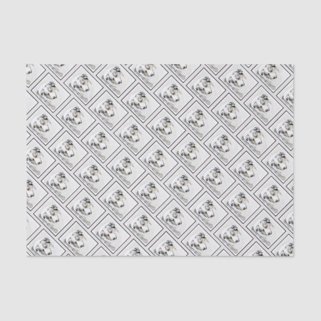 Papel De Seda Pintura Australiana de Pastor - Arte Original de C (Frente )