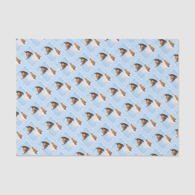 Papel De Seda Pintura Basenji - Arte Original Custa (Frente )