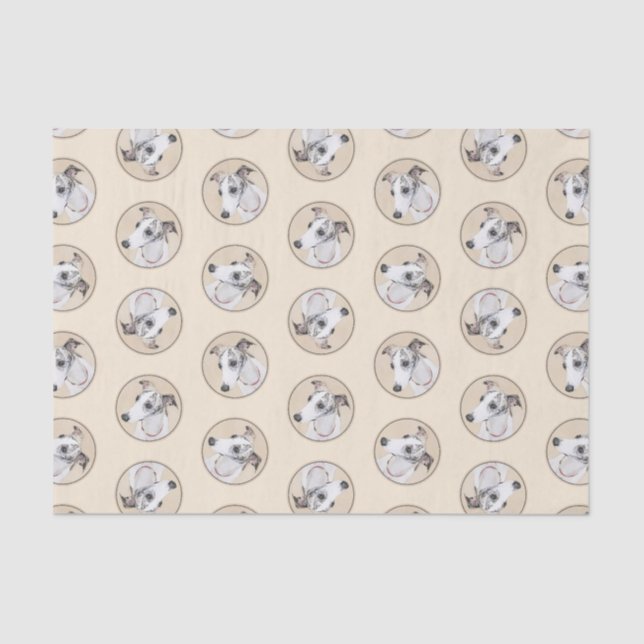 Papel De Seda Pintura Brindle Brindle White Original Dog Art (Frente )