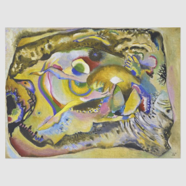 Papel De Seda Pintura com tela de fundo clara por Kandinsky (Frente )