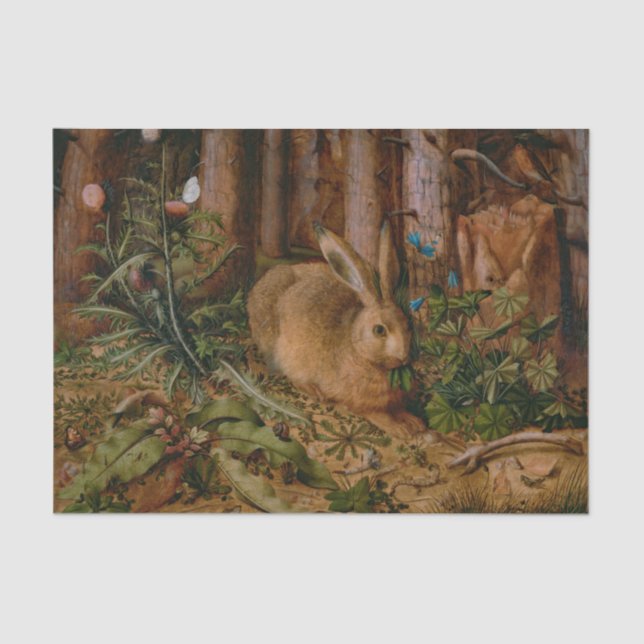 Papel De Seda Pintura da Floresta Natural Hoffmann Hare (Frente )