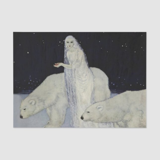 Papel De Seda Pintura da Rainha da Neve Edmund Dulac (Frente )