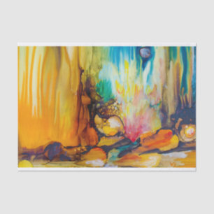 Papel De Seda Pintura de Abstrato de Cor Vívida Moderna