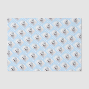Papel De Seda Pintura de Bichon Frise - Arte de Cachorro Origina