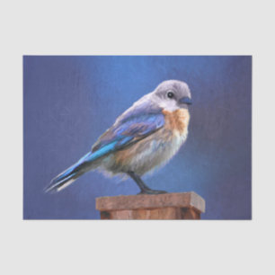 Papel De Seda Pintura de Bluebird (Mulher) - Arte de Pássaro Or