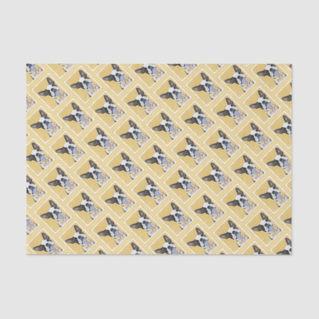 Papel De Seda Pintura de Boston Terrier - Arte de Cão Original B (Frente )