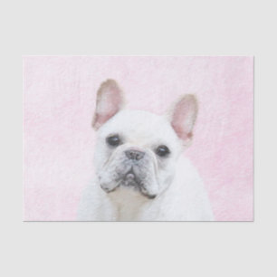 Papel De Seda Pintura de Bulldog Francês (Creme/Branco) - Arte