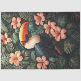 Papel De Seda Pintura de Decoupagem de Flores Rosa Tropical de T