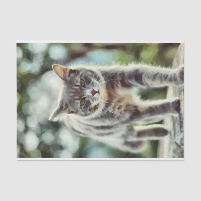 Papel De Seda Pintura de gatos (Frente )