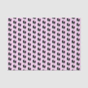 Papel De Seda Pintura de Papillon (Branco e Preto) - Arte Canina