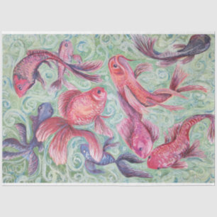 Papel De Seda pintura de peixe-dourado