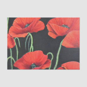 Papel De Seda Pintura de pintura de Poppies Vermelhos