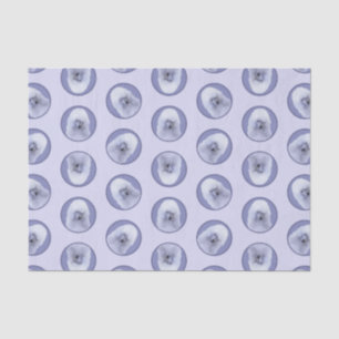 Papel De Seda Pintura de Poodle Standard White Original Dog Art
