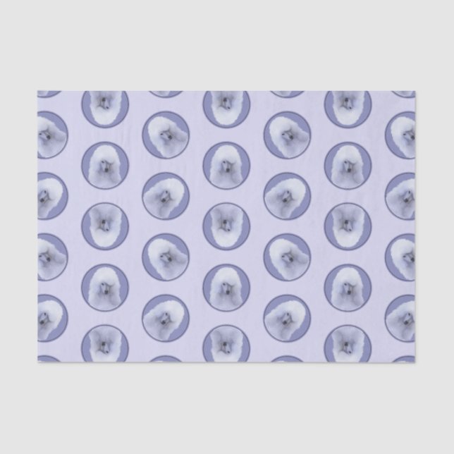 Papel De Seda Pintura de Poodle Standard White Original Dog Art (Frente )