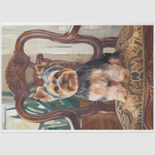 Papel De Seda Pintura de Portrait Cute Yorkshire Terrier Yorkie