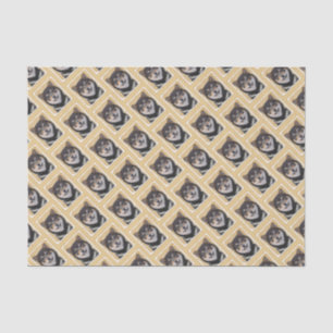 Papel De Seda Pintura de Shiba Inu (preto e Tan) - arte do cão