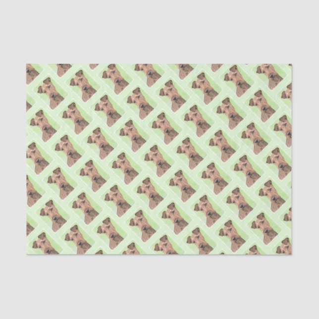 Papel De Seda Pintura de Terrier irlandesa - Arte de cachorro or (Frente )