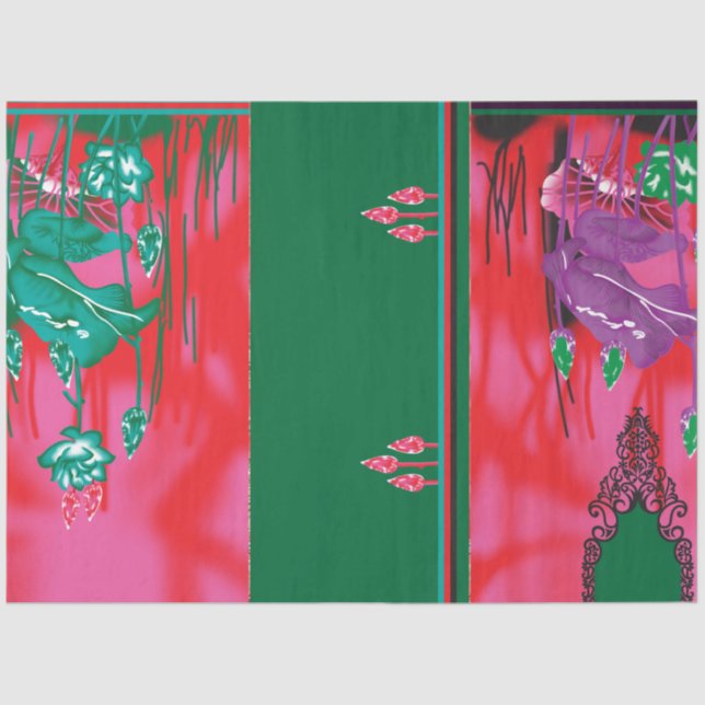 Papel De Seda pintura de um sapo num campo de grama (Frente )