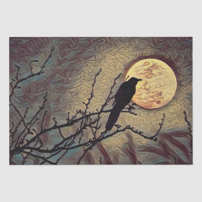Papel De Seda Pintura Digital de outono de Lua e Cromagem (Frente )