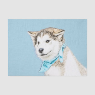 Papel De Seda Pintura do filhote de cachorro do rouco Siberian -