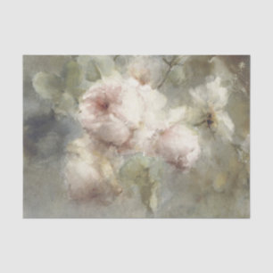 Papel De Seda Pintura Eetérea, Pink e Rosas Brancas Estonteantes