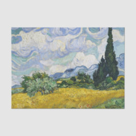 Papel De Seda Pintura em Cipras de Campo de Trigo Van Gogh