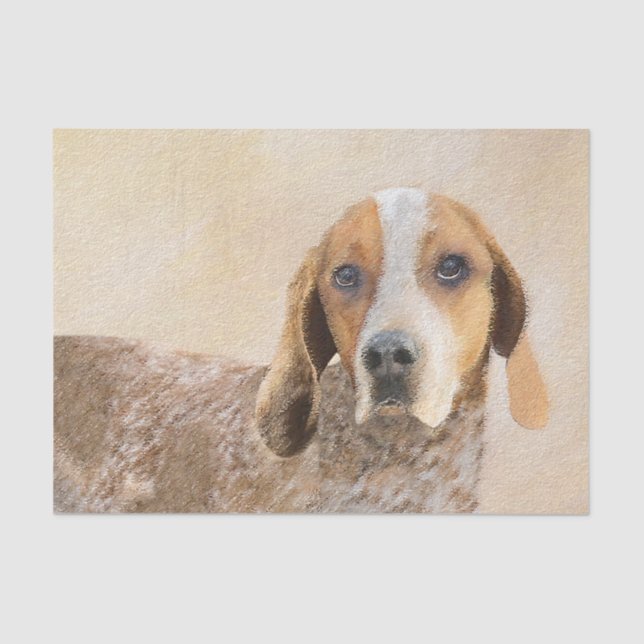 Papel De Seda Pintura em Coonhound Inglês Americano - Arte Canin (Frente )